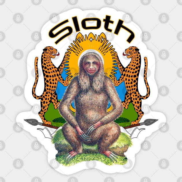 Sloth the king of the forest Sticker by Marccelus